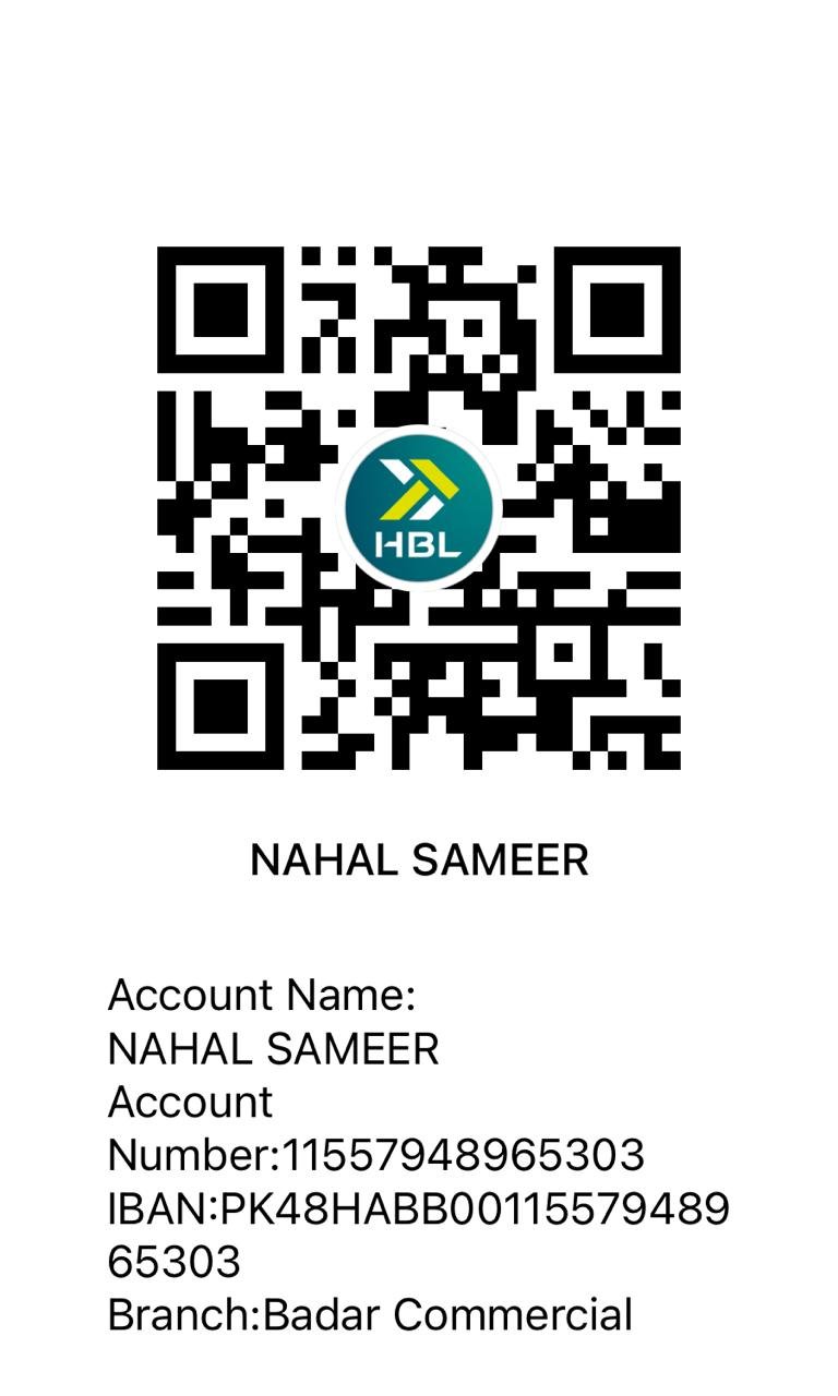HBL Bank Transfer QR — Nahal Sameer